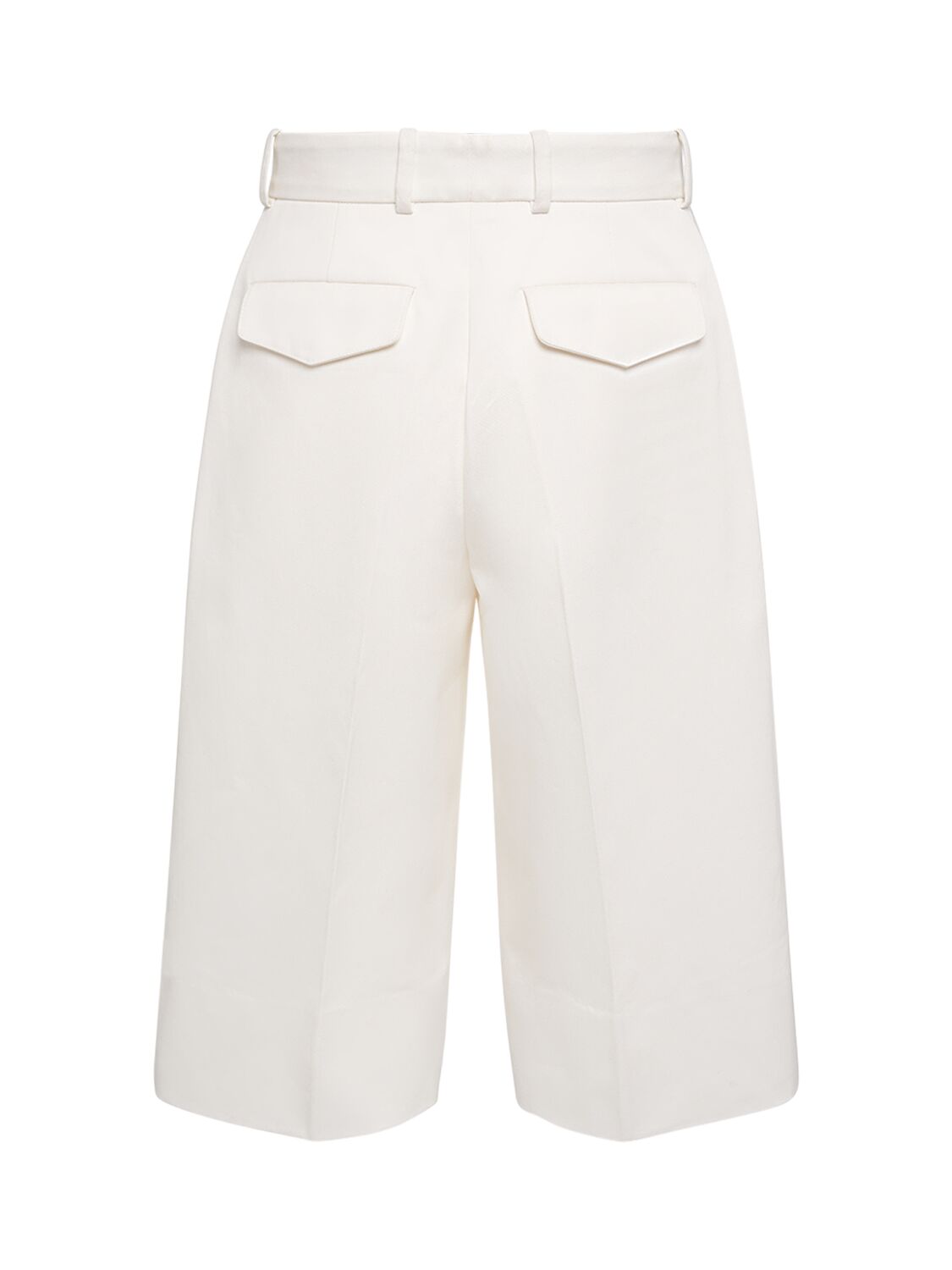 Shop Alexander Mcqueen Baggy Cotton Shorts In Ivory