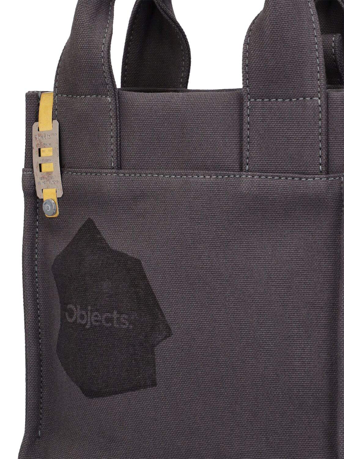 Shop Objects Iv Life Mini Cotton Canvas Tote Bag In Grey