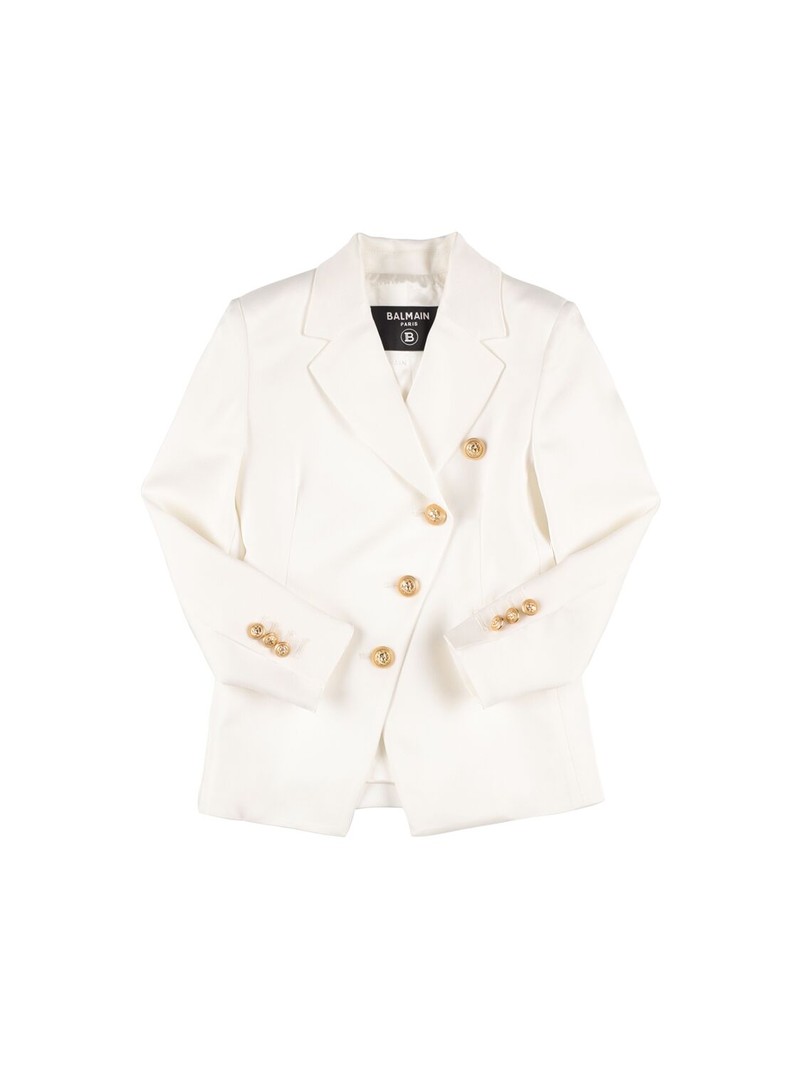 Balmain Kids' Viscose Gabardine Jacket In White