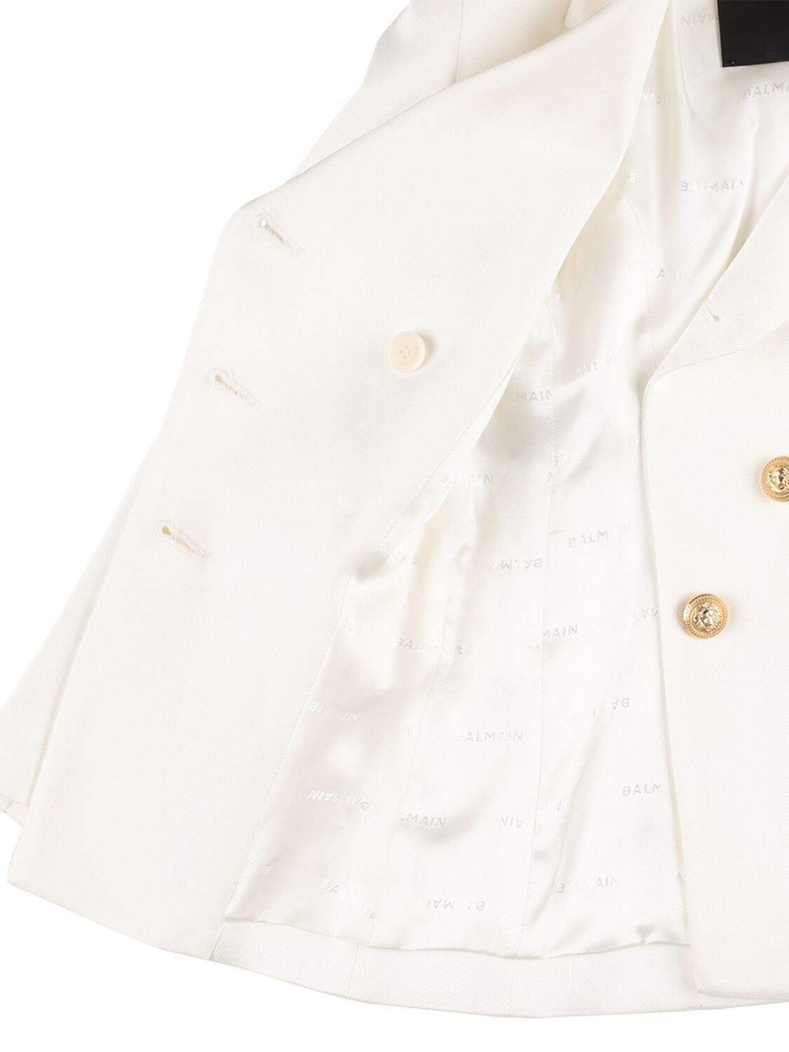 Shop Balmain Viscose Gabardine Jacket In White