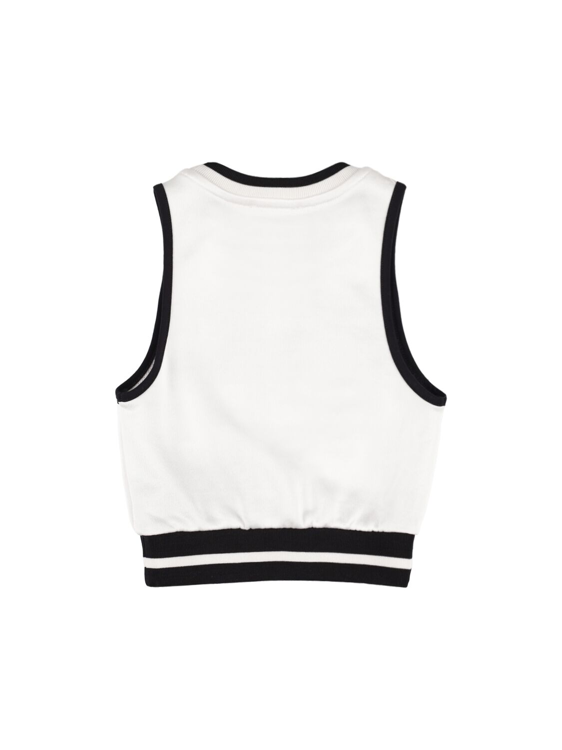 Balmain Recycled Blend Cotton Sweat Top In White,black