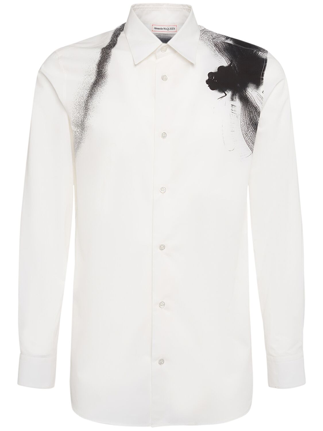 Shop Alexander Mcqueen Printed Casual Cotton Shirt In White,black
