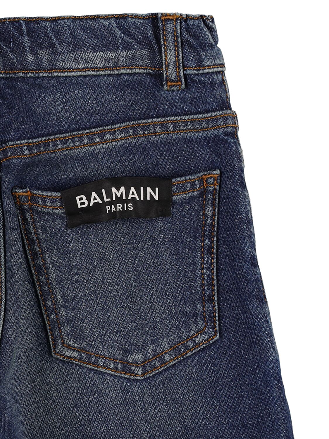 Shop Balmain Organic Cotton Denim Jeans In Blue