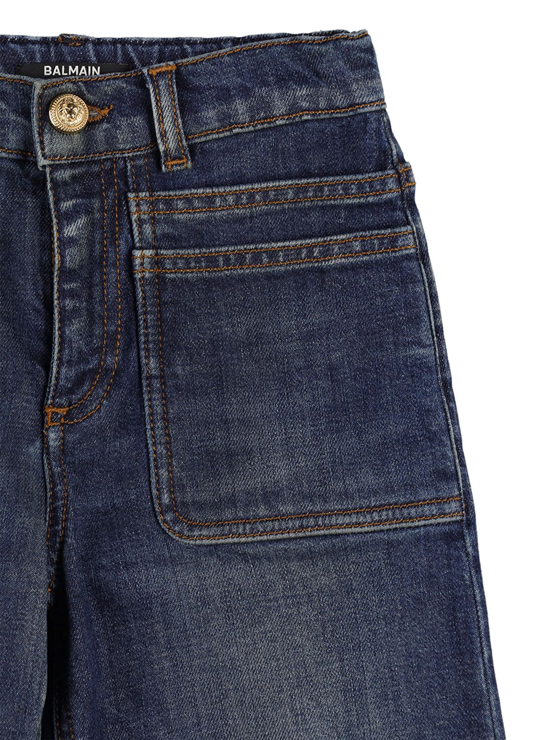 Shop Balmain Organic Cotton Denim Jeans In Blue
