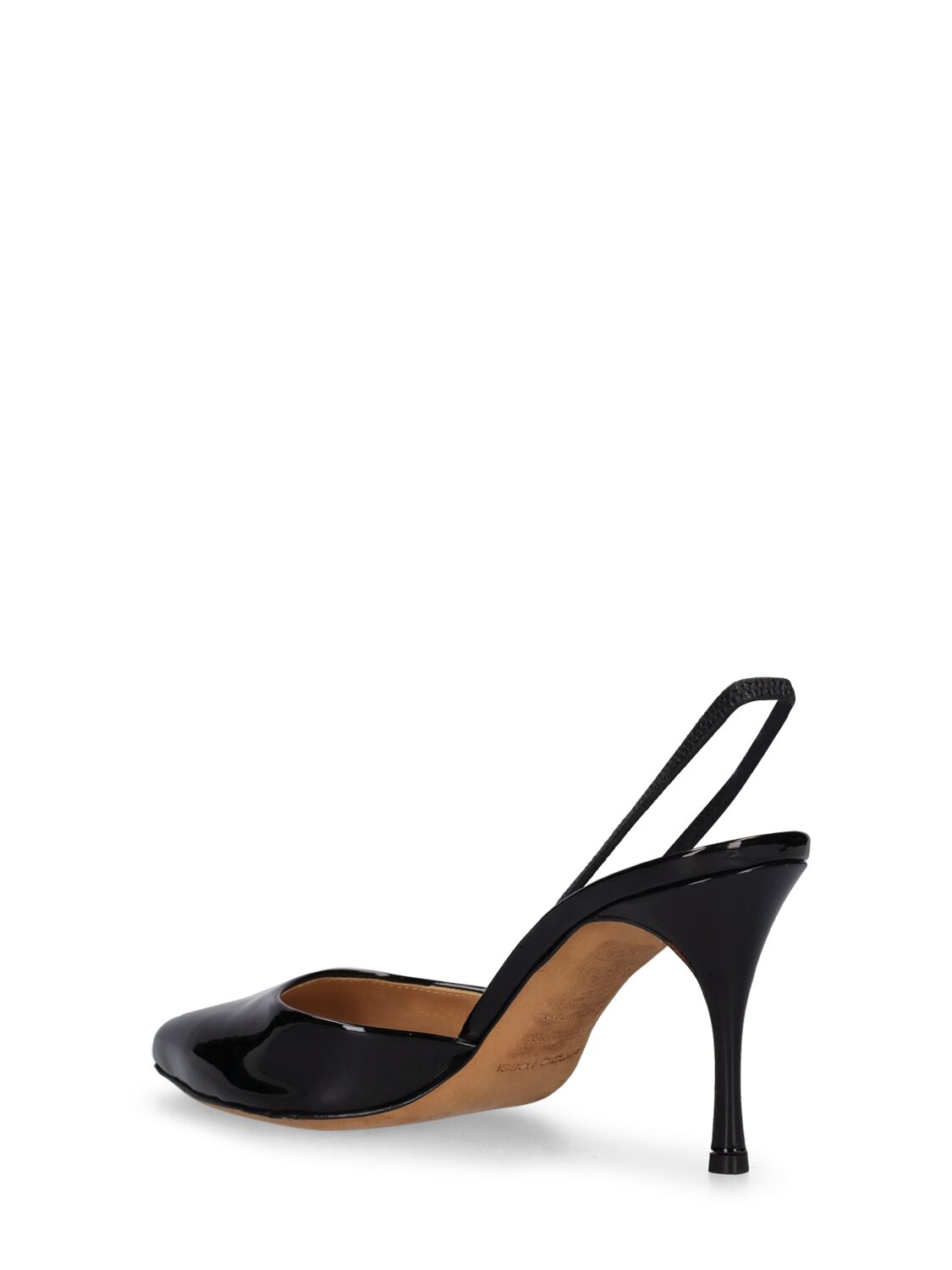 Shop Sergio Rossi 75mm Patent Leather Slingback Pumps In Black