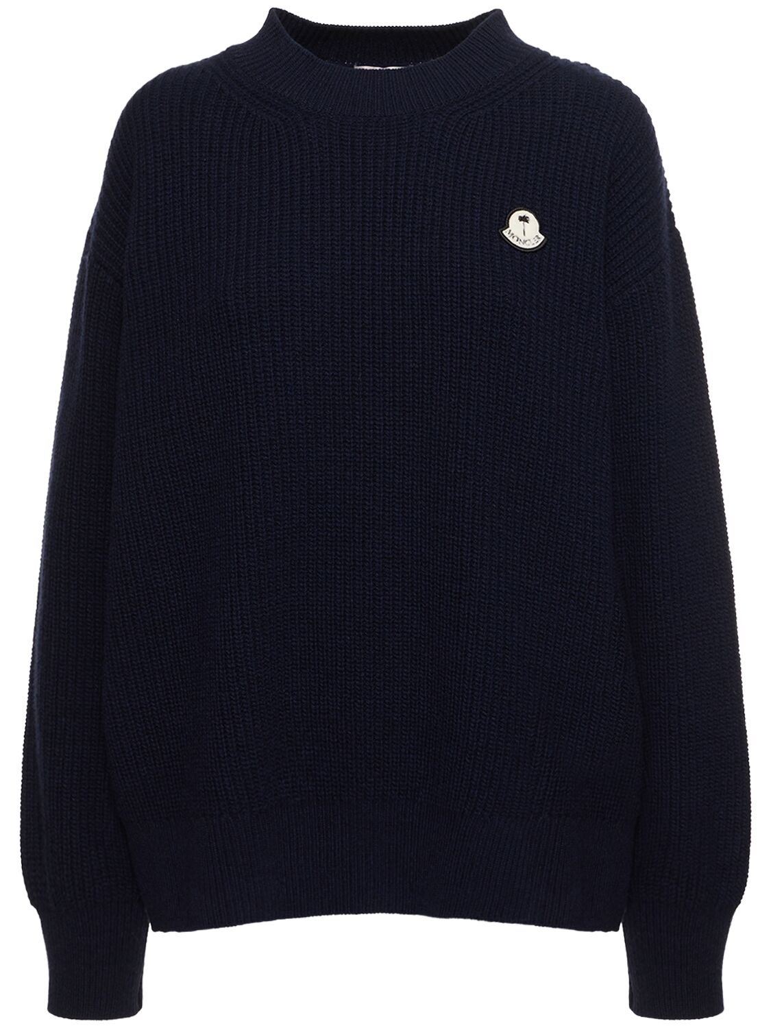Moncler Genius Moncler X Palm Angels Wool Sweater In Navy