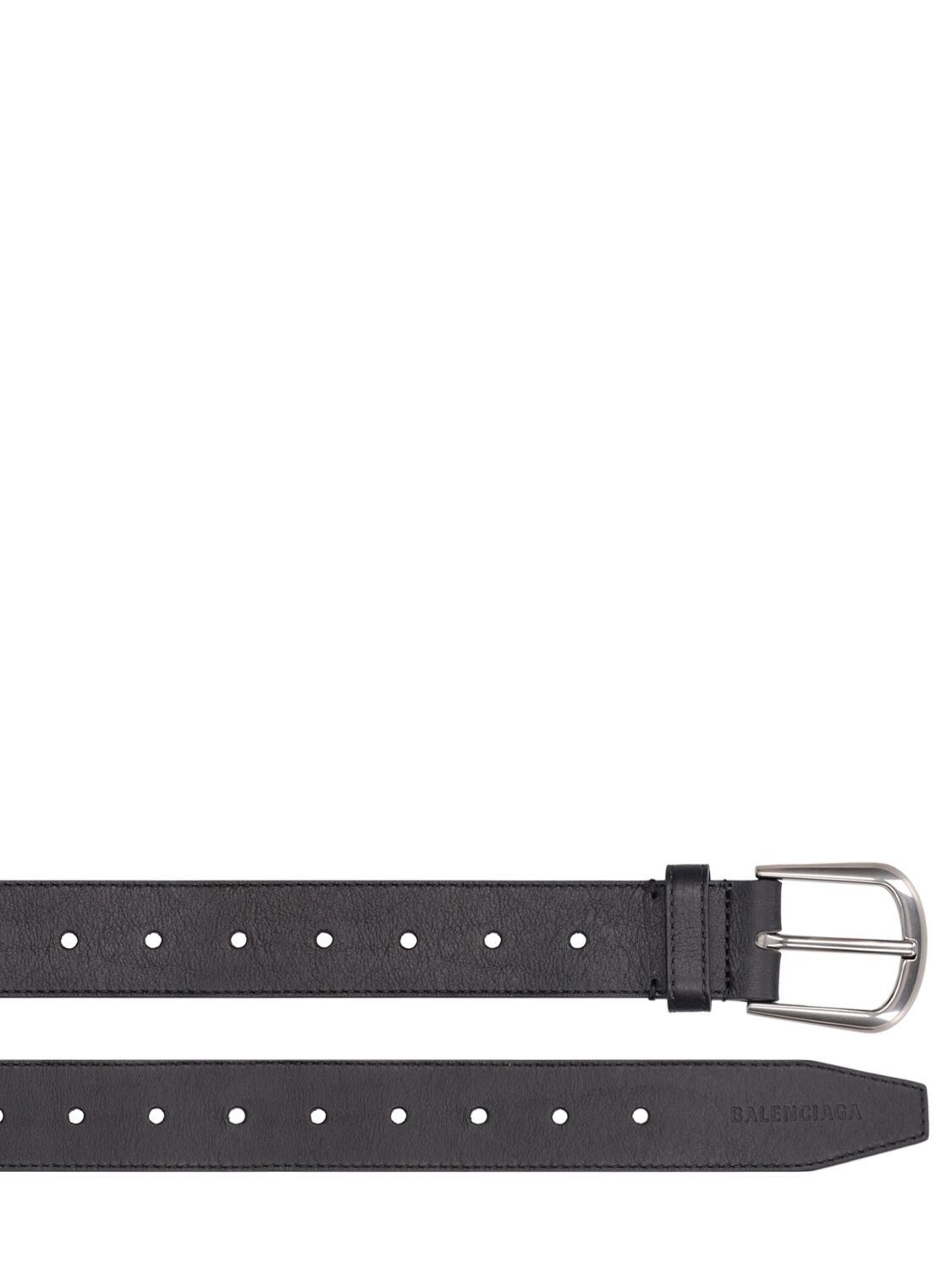 Shop Balenciaga 35mm Half Moon Vegetal Leather Belt In Black