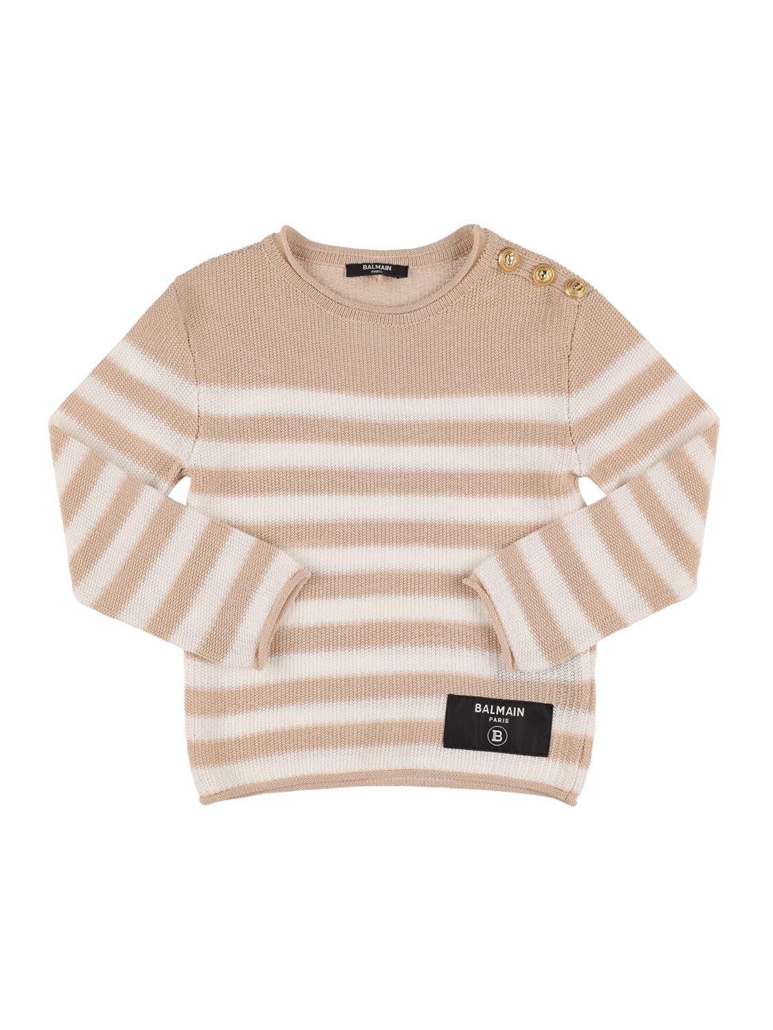 Image of Stiped Knit Cotton Sweater