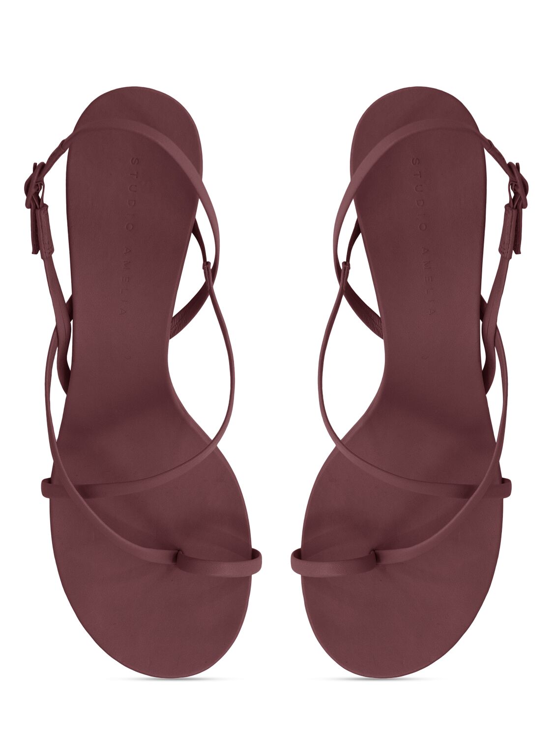 Shop Studio Amelia 70mm Agatha Leather Sandals In Mulberry