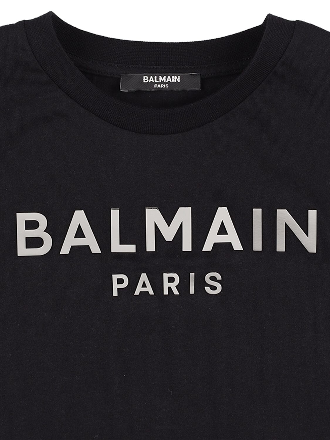 Shop Balmain Organic Cotton Jersey T-shirt In Black