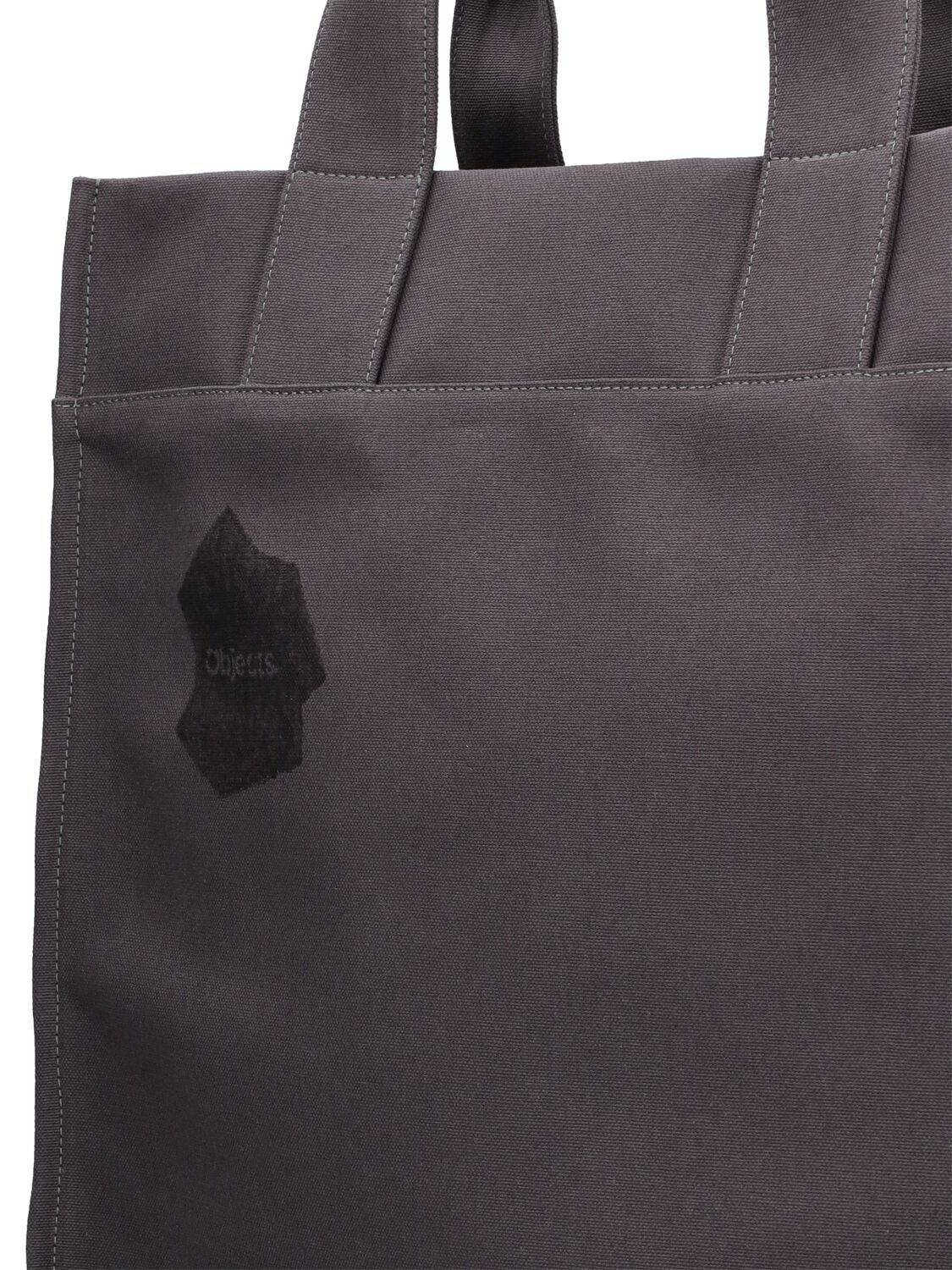 Shop Objects Iv Life Logo Cotton Canvas Tote Bag In Grey