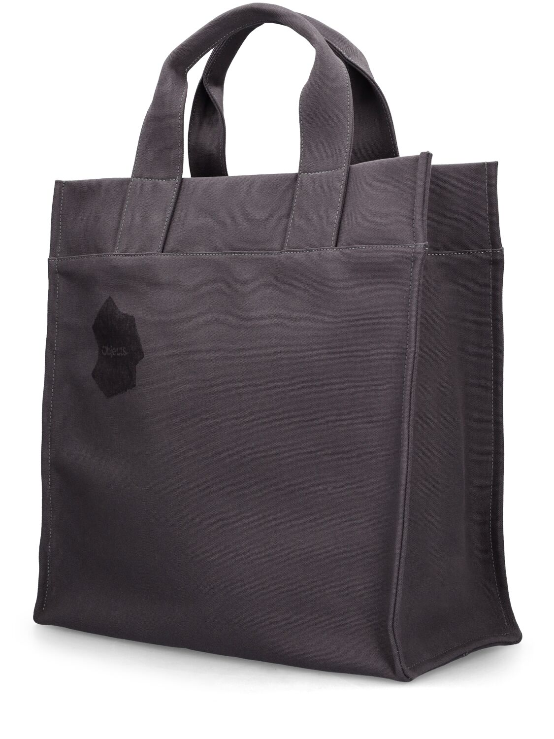 Shop Objects Iv Life Logo Cotton Canvas Tote Bag In Grey