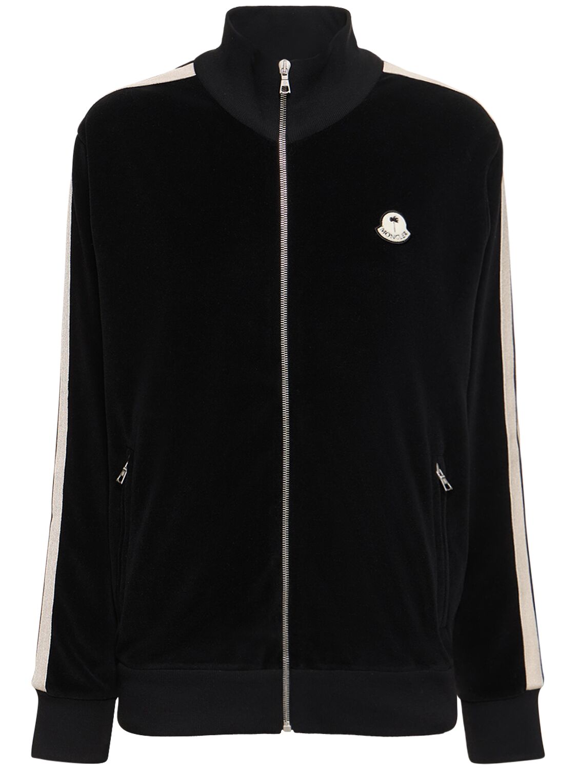 Shop Moncler Genius Moncler X Palm Angels Zip-up Sweatshirt In Black