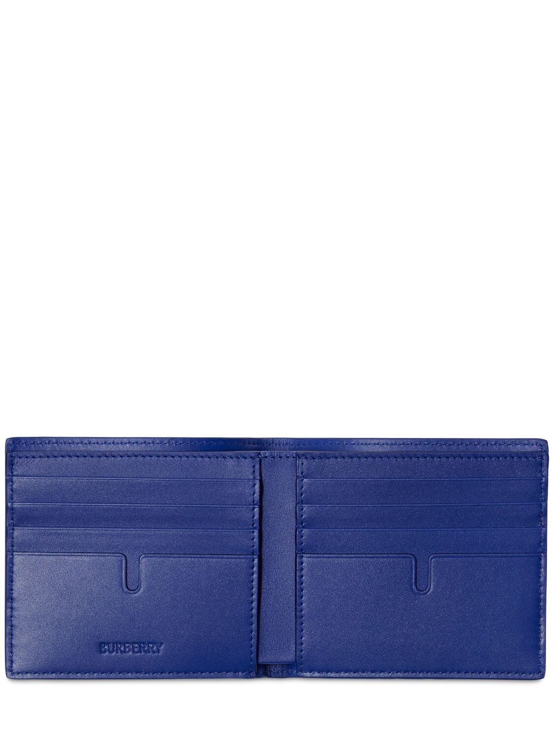 Shop Burberry Check Embossed Leather Wallet In Knight