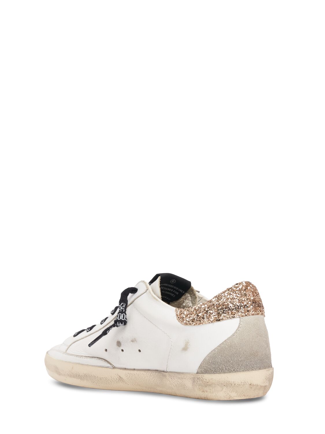 Shop Golden Goose 20mm Super-star Leather Sneakers In White,silver