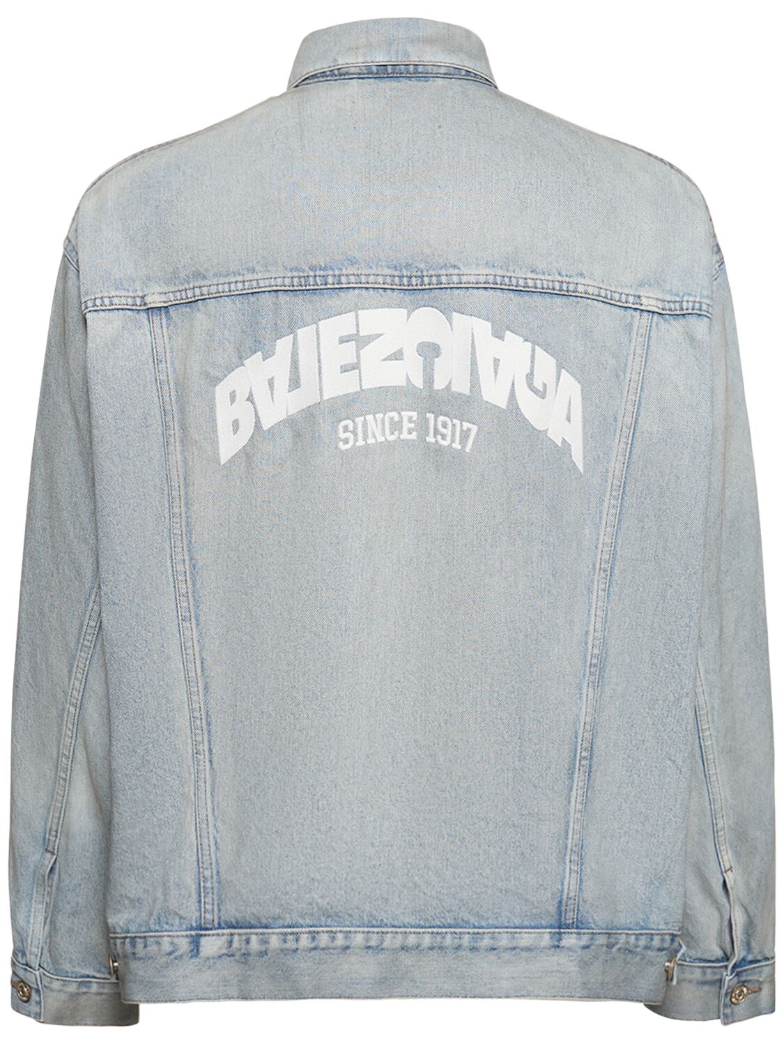 Shop Balenciaga Organic Japanese Cotton Denim Jacket In Blue