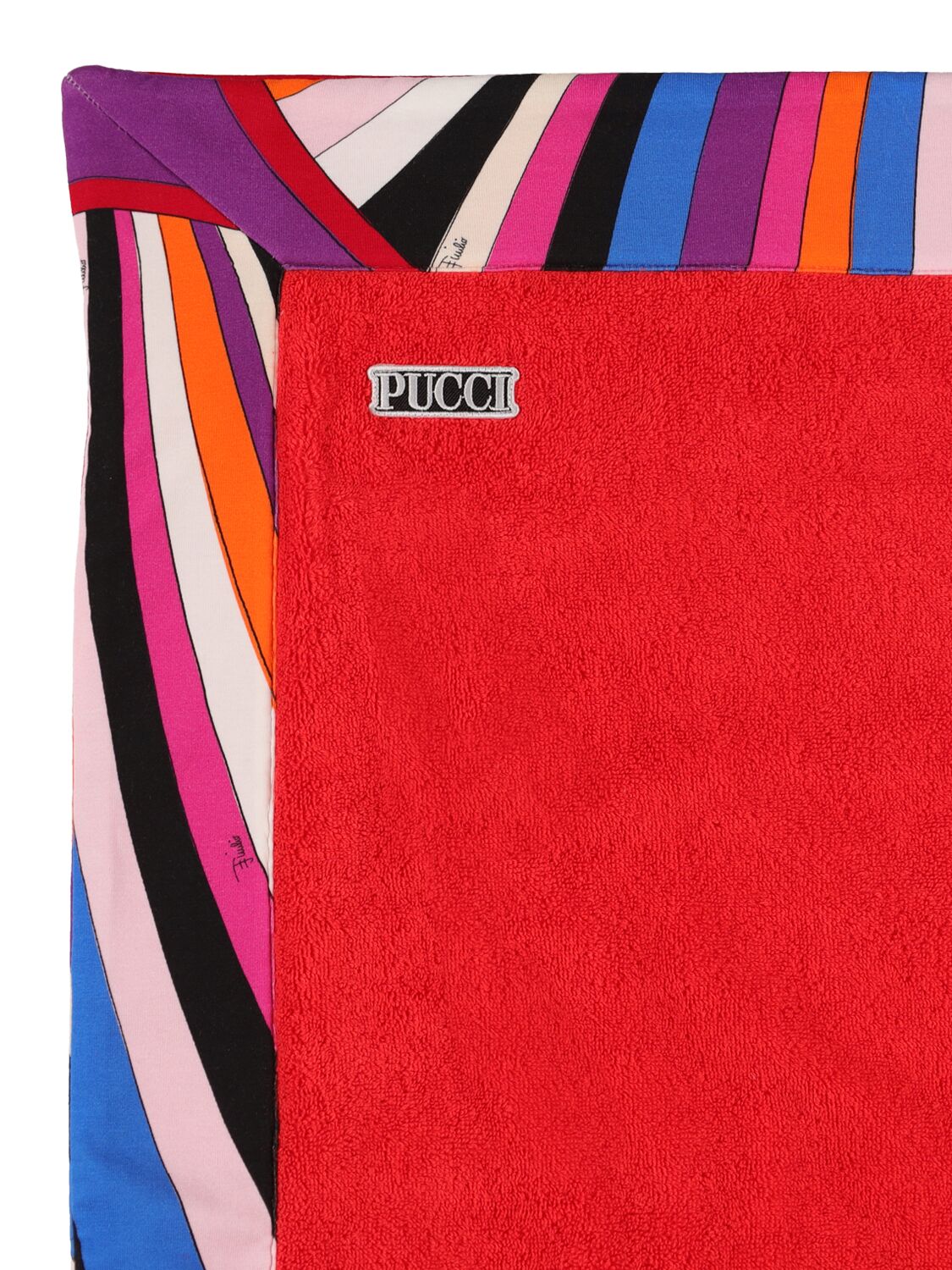 Shop Pucci Printed Logo Terry Towel In Red