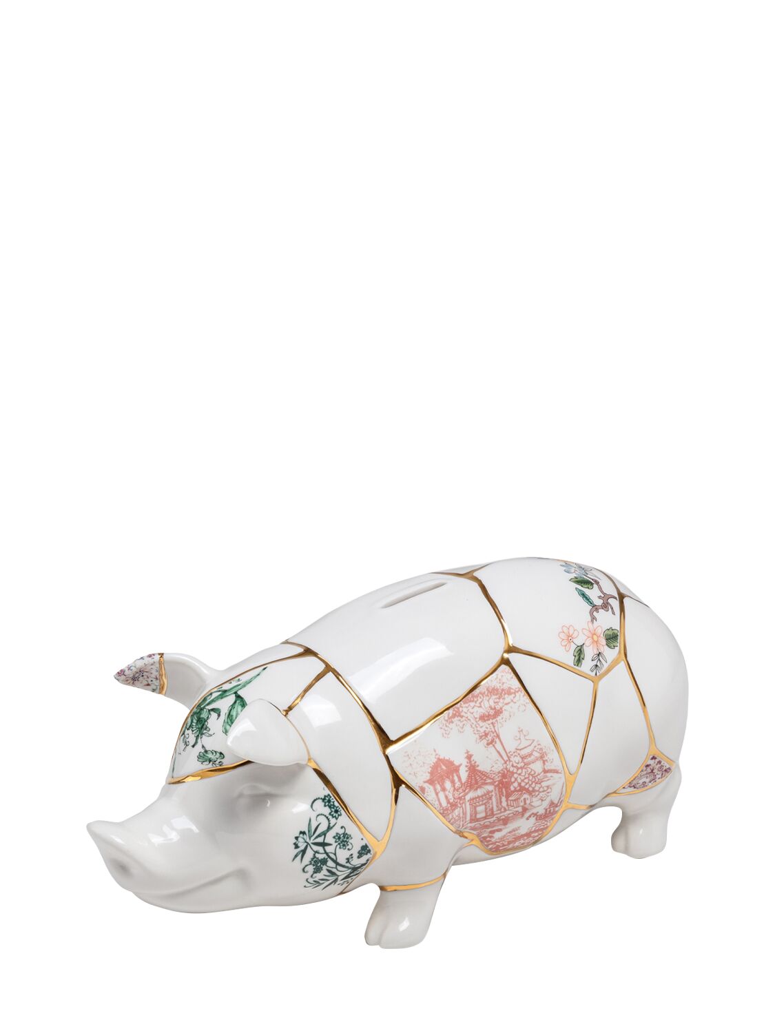 Seletti Moneybox Kintsugi Piggy Bank In White