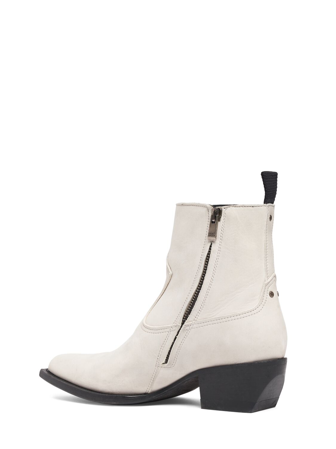 Shop Golden Goose 45mm Debbie Leather Ankle Boots In Butter