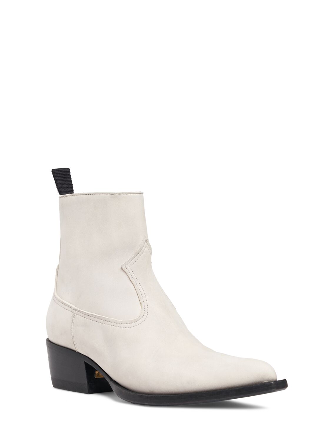 Shop Golden Goose 45mm Debbie Leather Ankle Boots In Butter