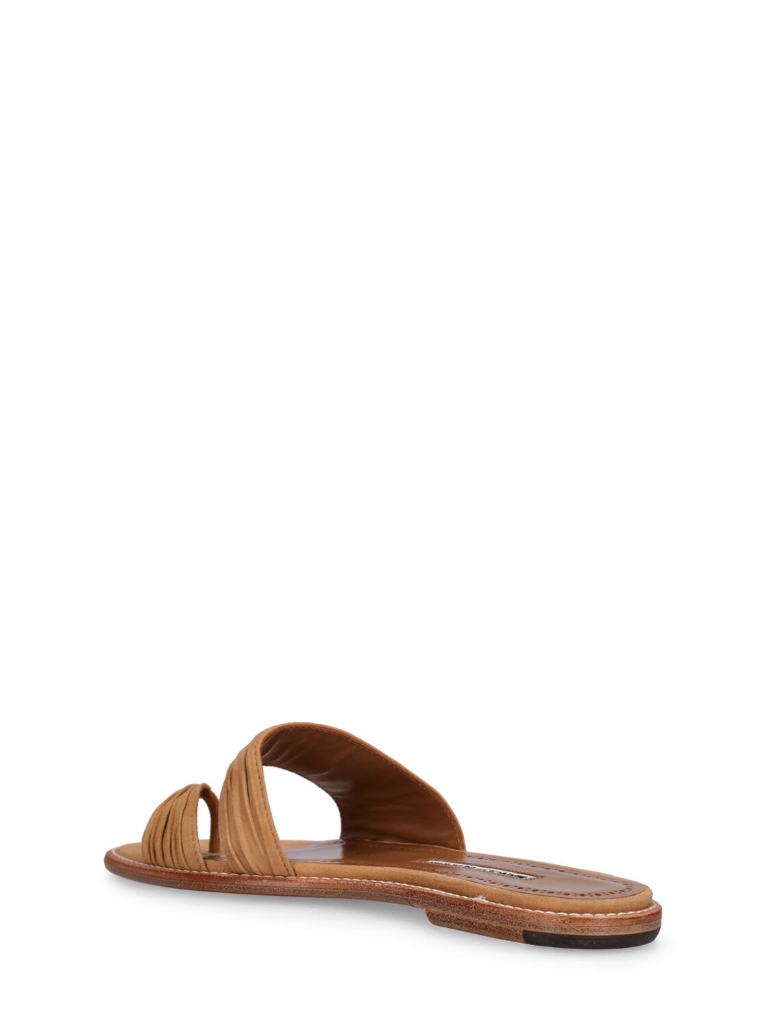 Shop Manolo Blahnik Tibo Suede Slide Sandals In 브라운