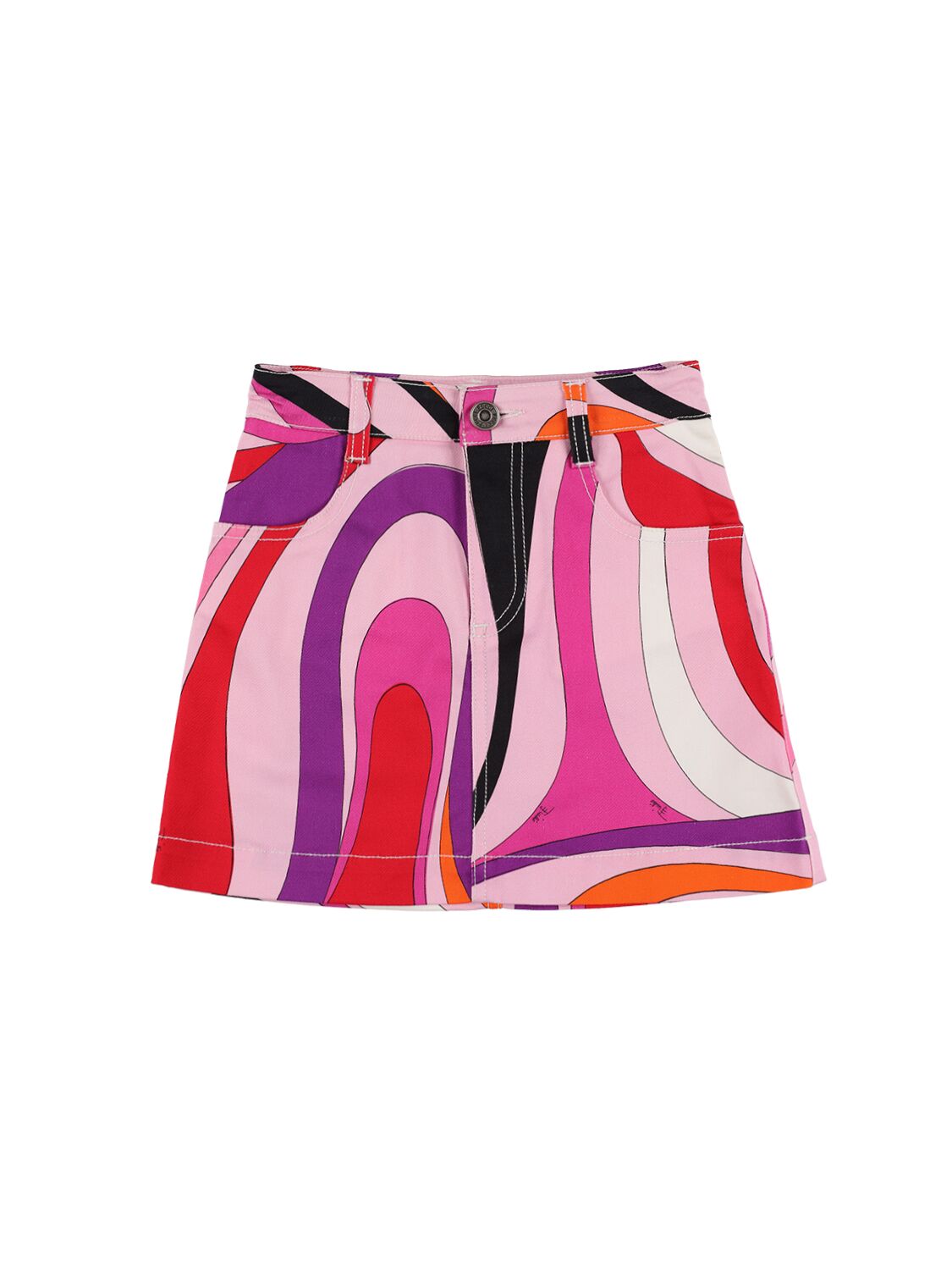 Image of Printed Cotton Gabardine Skirt