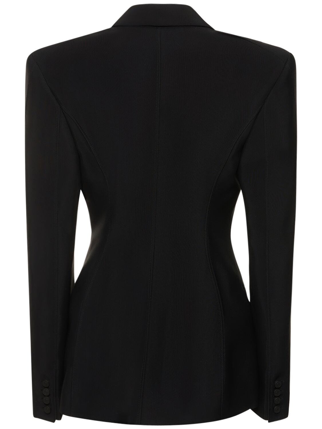 Shop Mugler Viscose Twill Fitted Cutout Jacket In Black