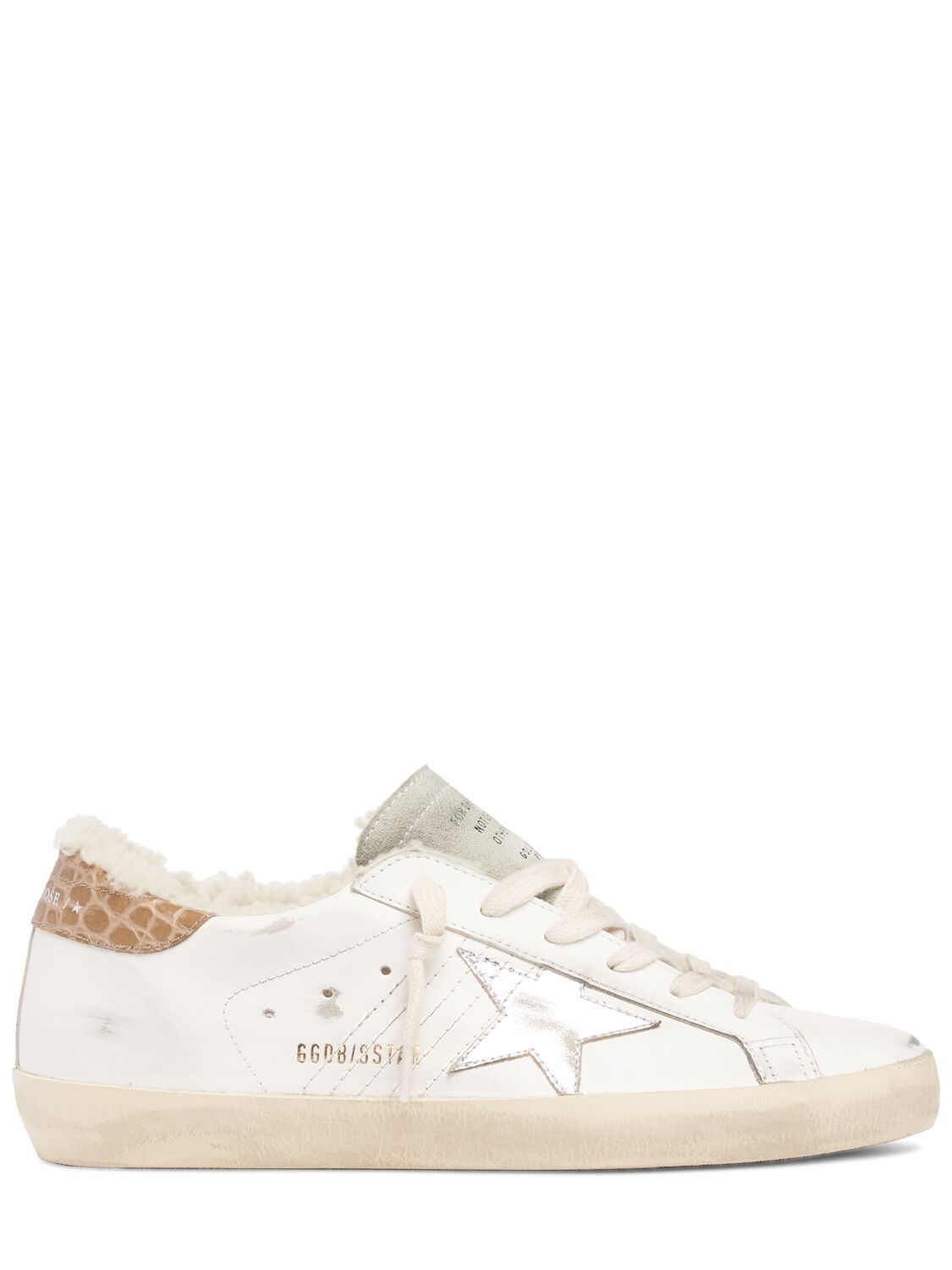 Golden Goose 20mm Super-star Leather Sneakers In White,ice