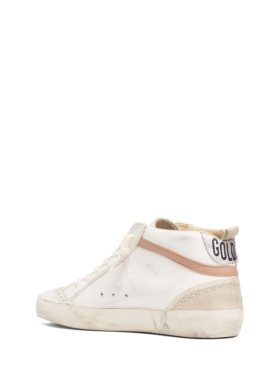 Shop Golden Goose 20mm Mid Star Napa Leather Sneakers In White,brown