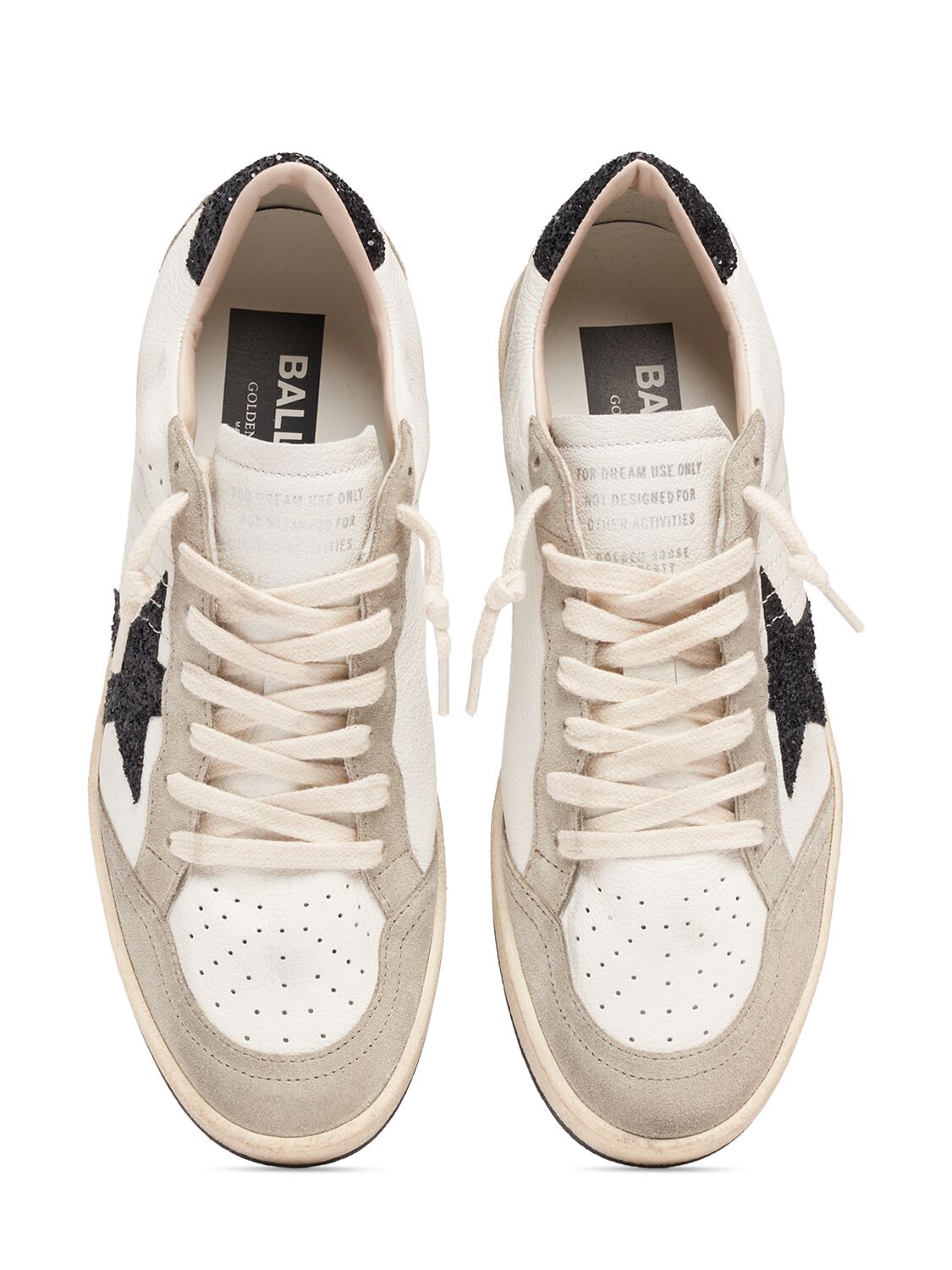 Shop Golden Goose 20mm Ballstar Napa Leather Sneakers In White,black