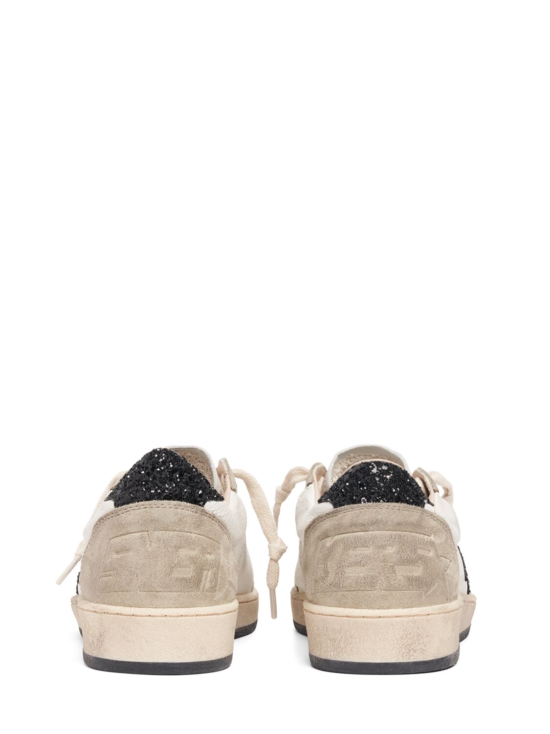 Shop Golden Goose 20mm Ballstar Napa Leather Sneakers In White,black