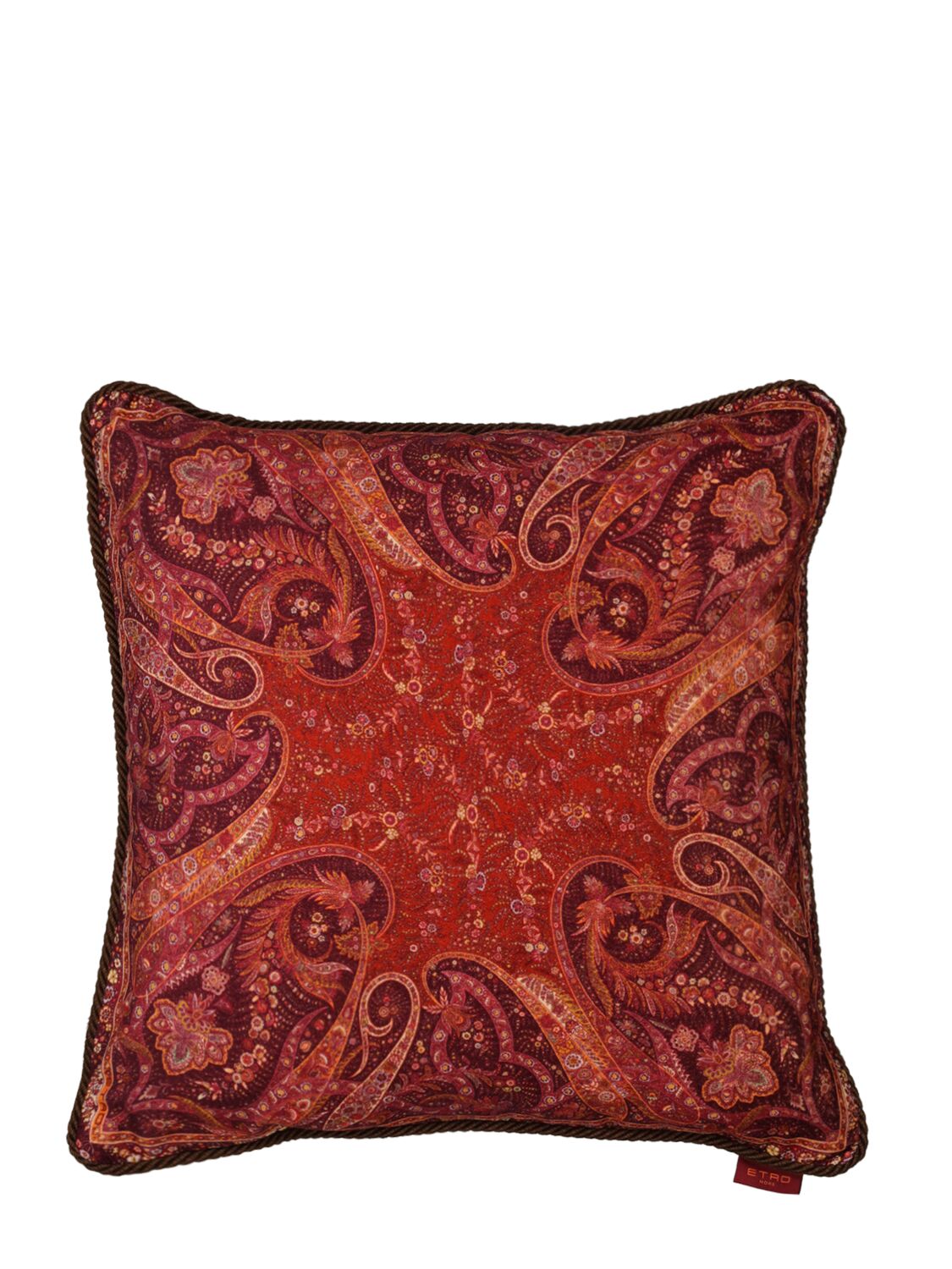 Etro Orbea Cushion In Red,brown
