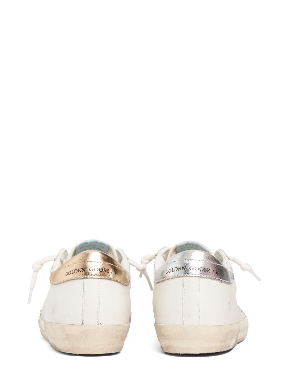 Shop Golden Goose 20mm Super-star Suede & Leather Sneakers In White,silver