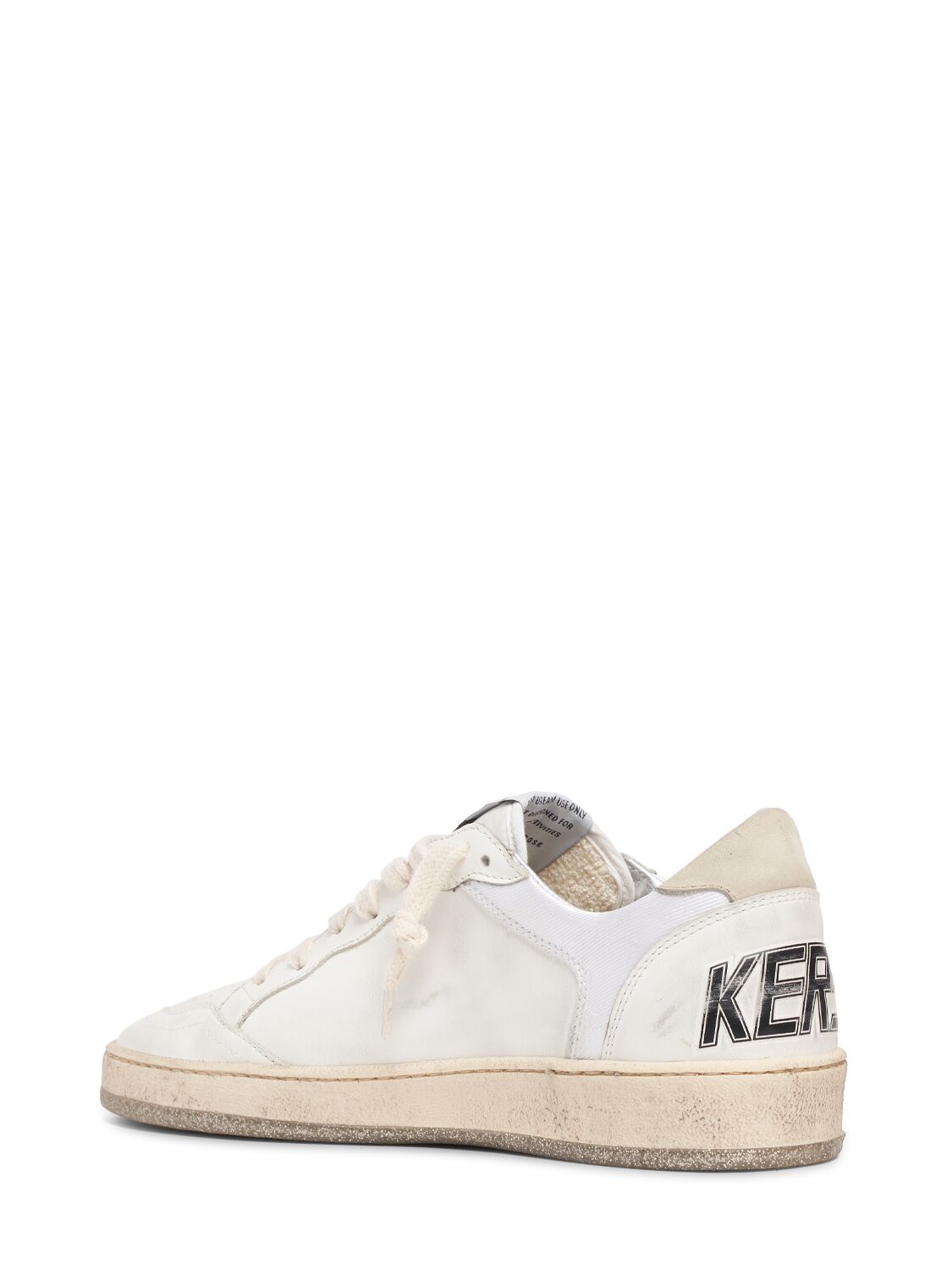 Shop Golden Goose 20mm Ballstar Leather & Nylon Sneakers In White,multi