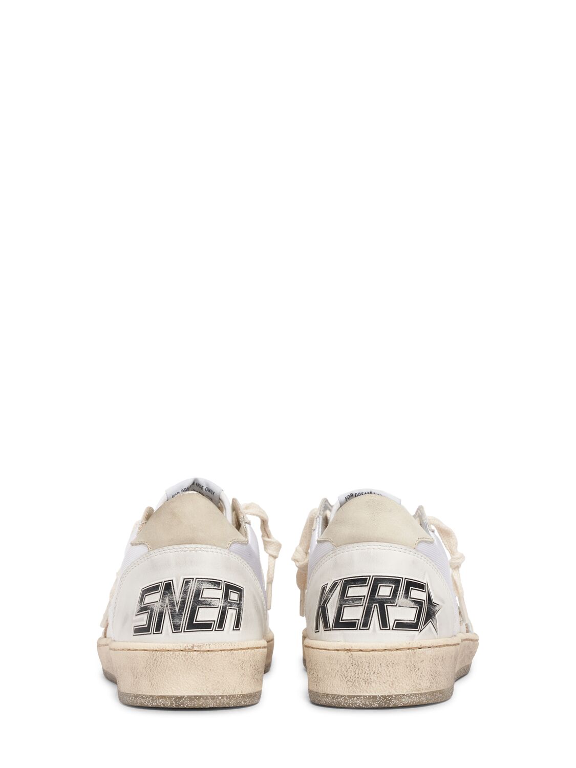 Shop Golden Goose 20mm Ballstar Leather & Nylon Sneakers In White,multi