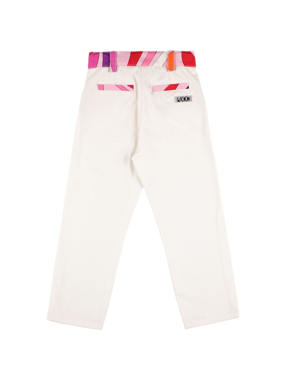 Shop Pucci Cotton Gabardine Pants In Ivory