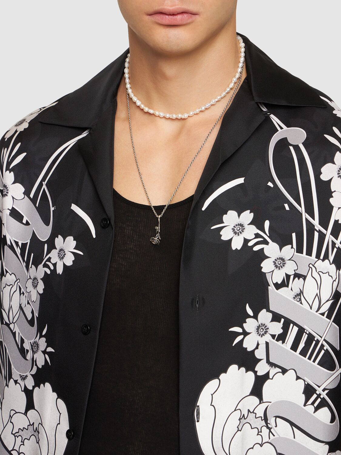Shop Emanuele Bicocchi Baroque Pearl Collar Necklace In Pearl,silver