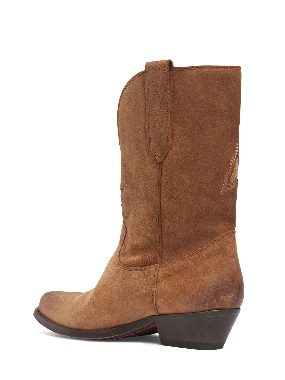 Shop Golden Goose 45mm Wish Star Suede Ankle Boots In Cognac