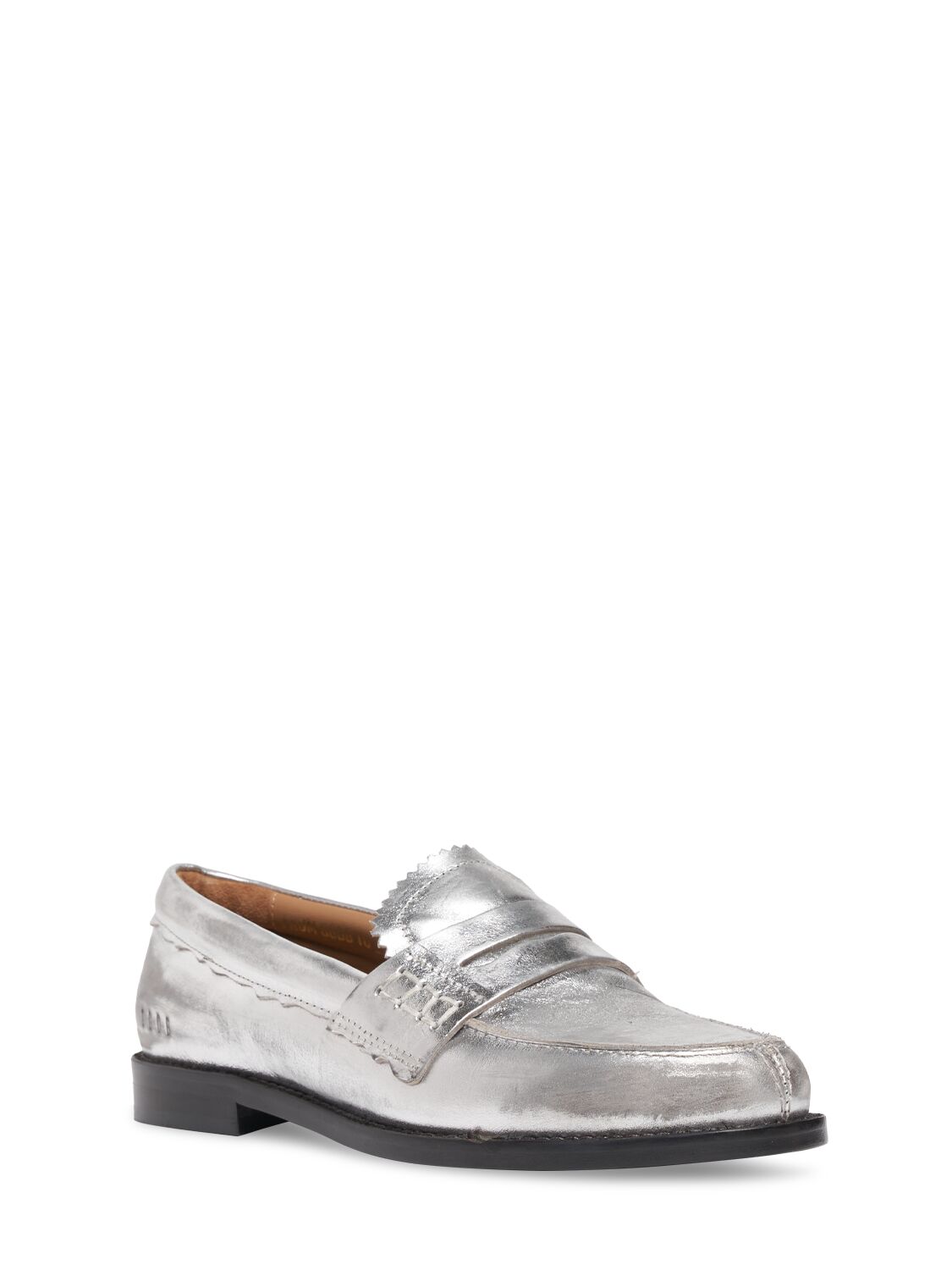 Shop Golden Goose 20mm Jerry Metallic Leather Loafers In Silver