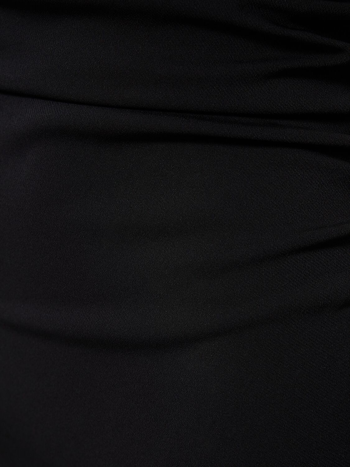 Shop Mugler Viscose Crepe One Shoulder Midi Dress In Black