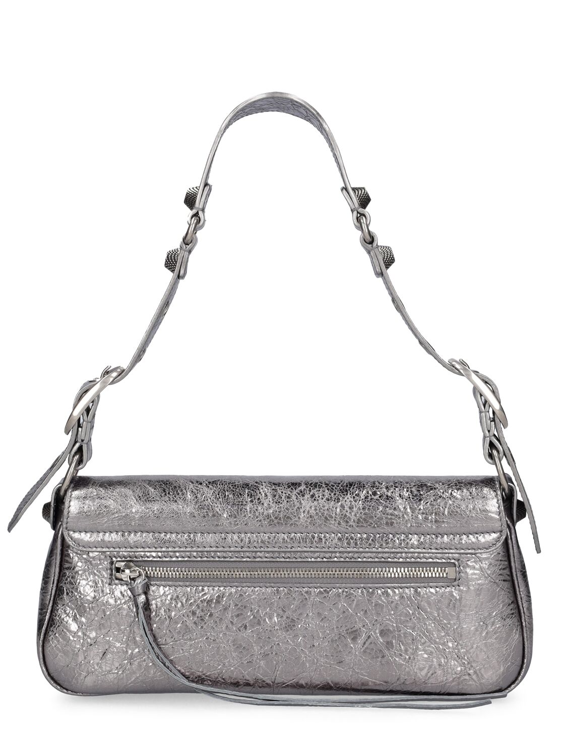 Shop Balenciaga Small Le Cagole Sling Leather Bag In Silver