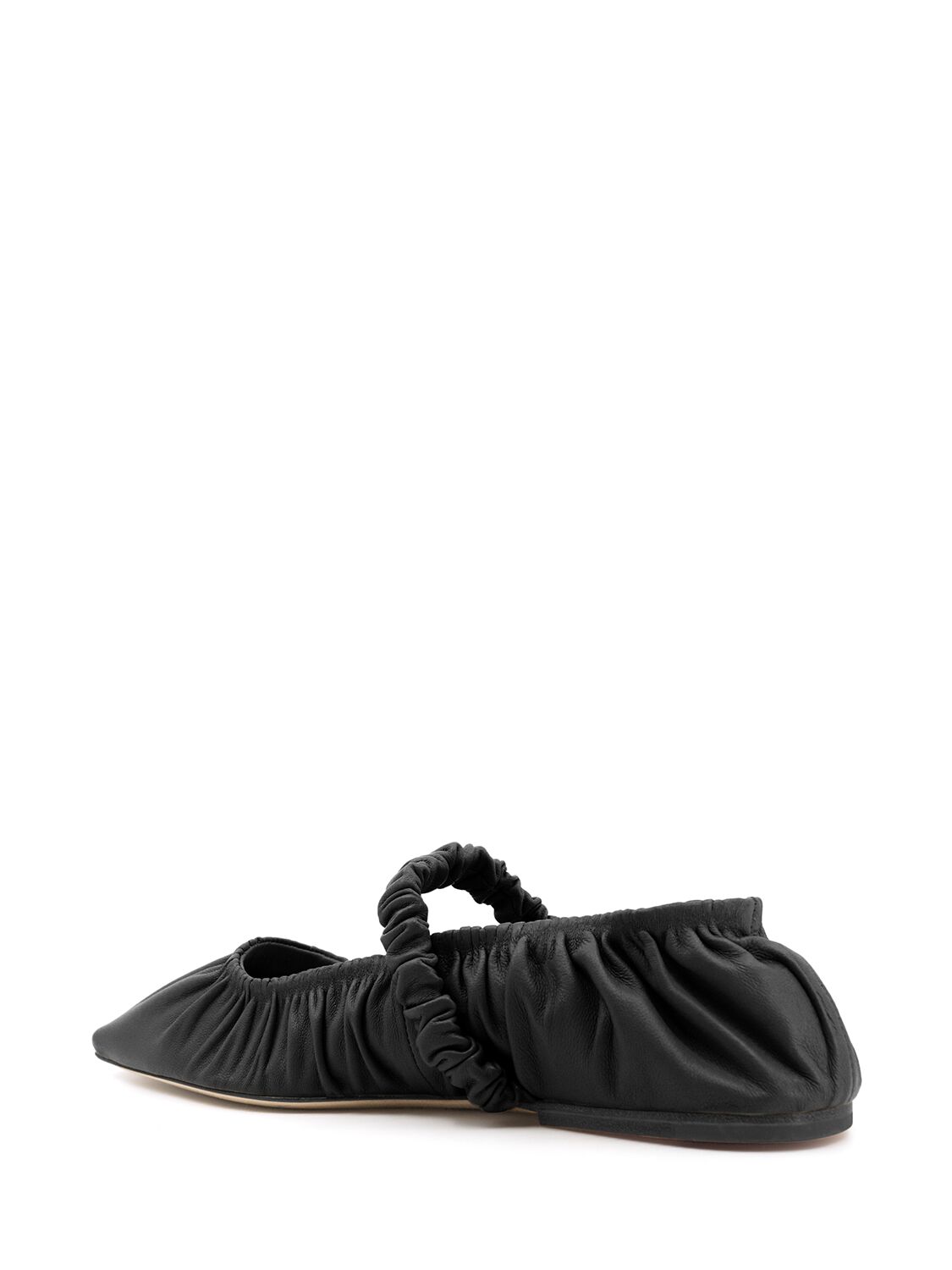 Shop Studio Amelia 5mm Zadie Leather Ballerinas In Black