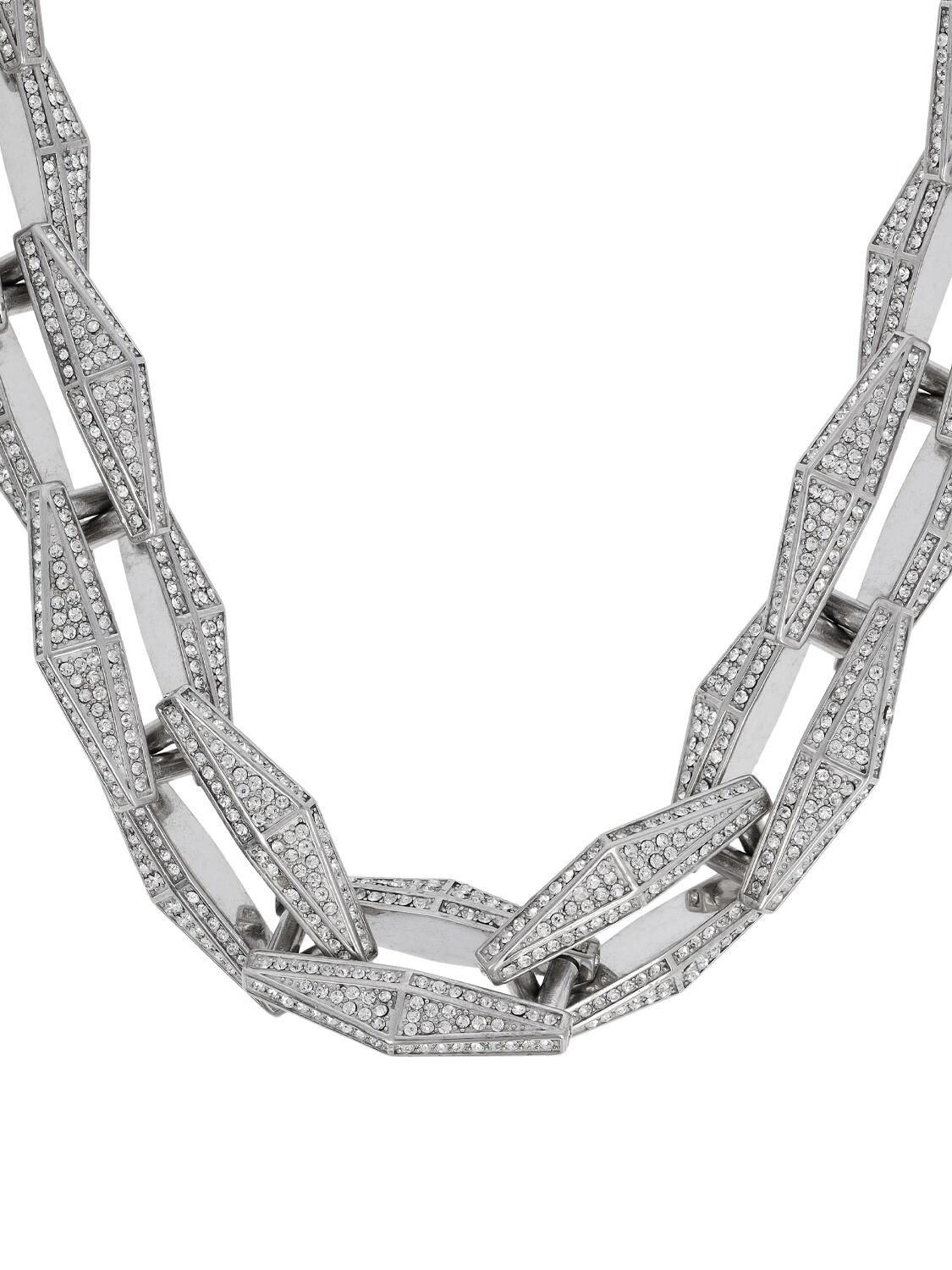 Shop Jimmy Choo Diamond Effect Collar Necklace In Silver