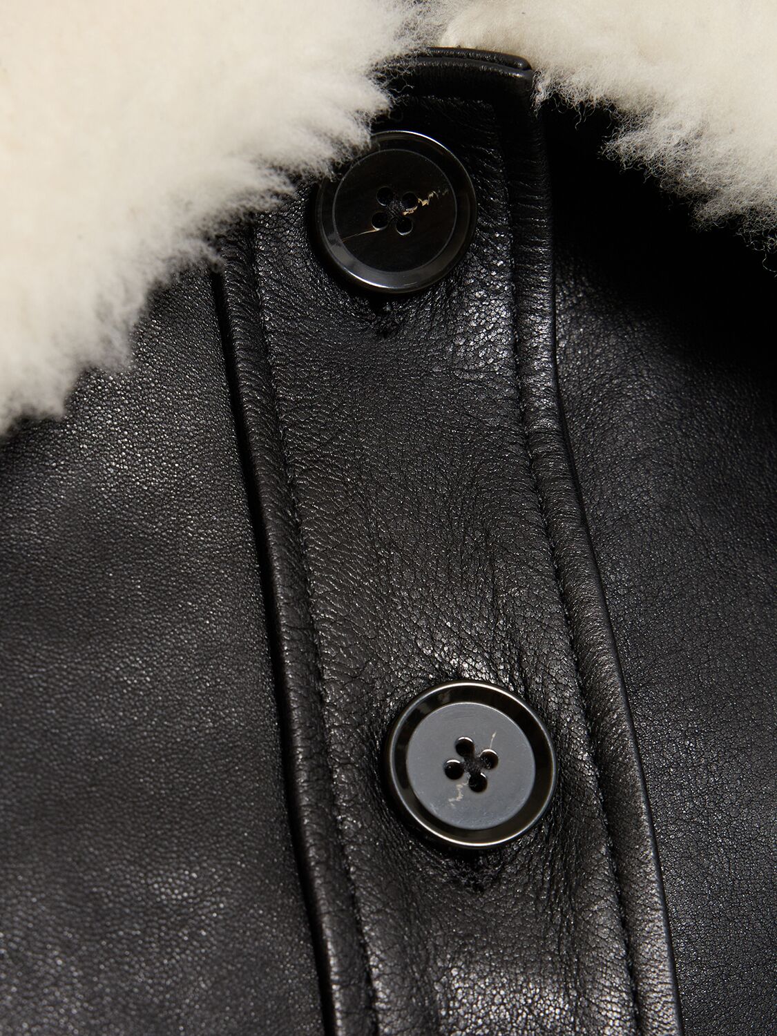 Shop Proenza Schouler Crop Leather Jacket W/shearling Collar In Black