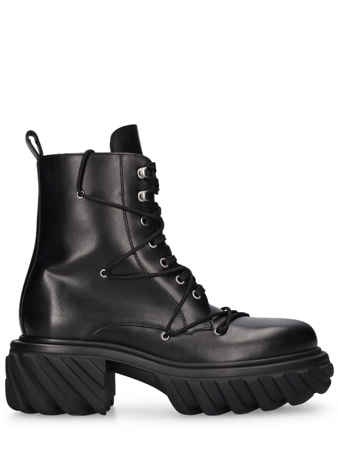 OFF-WHITE 40MM TRACTOR LEATHER LACE-UP BOOTS