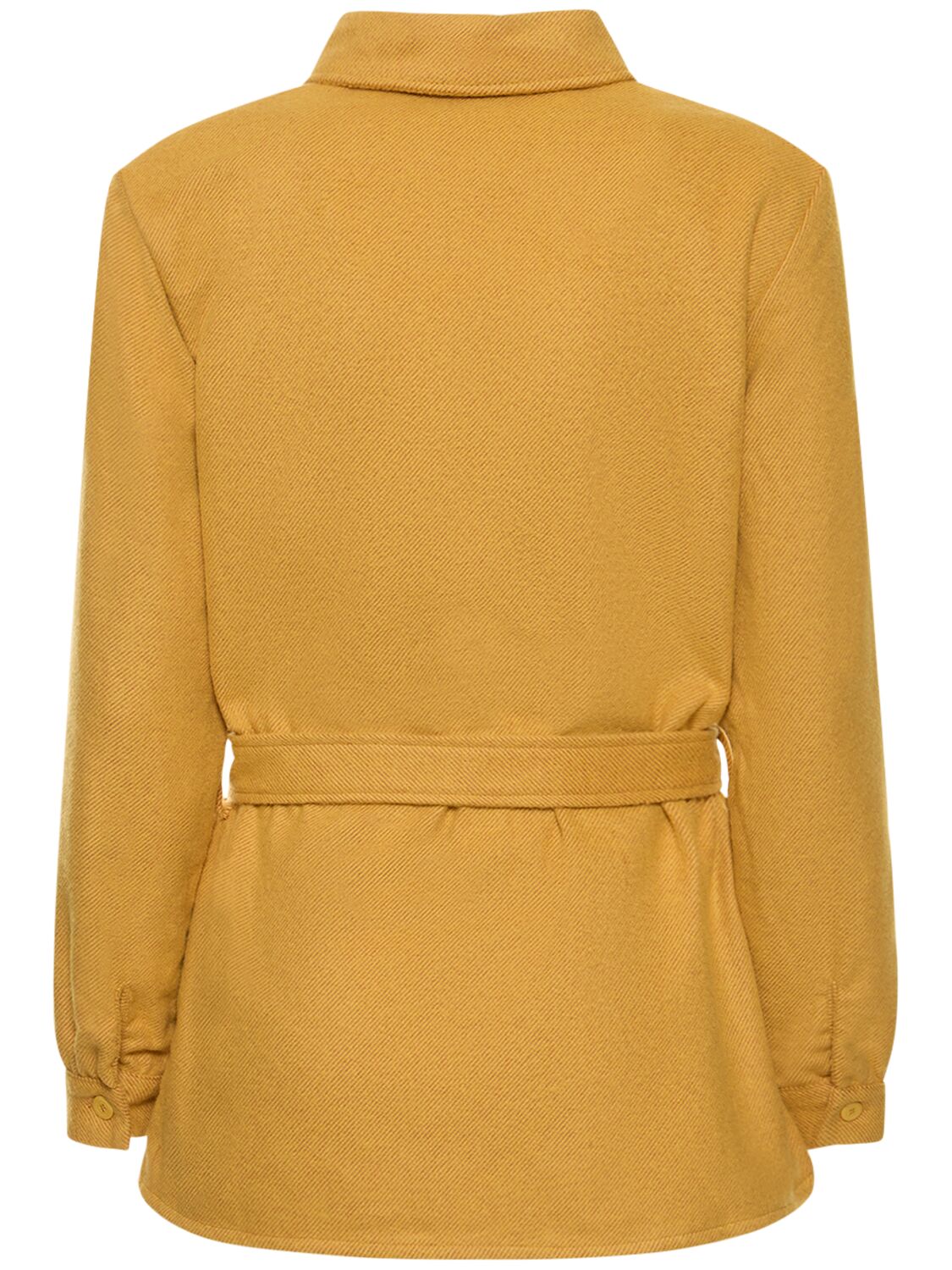Shop Maria De La Orden Bagatelle Belted Twill Over Shirt In Yellow