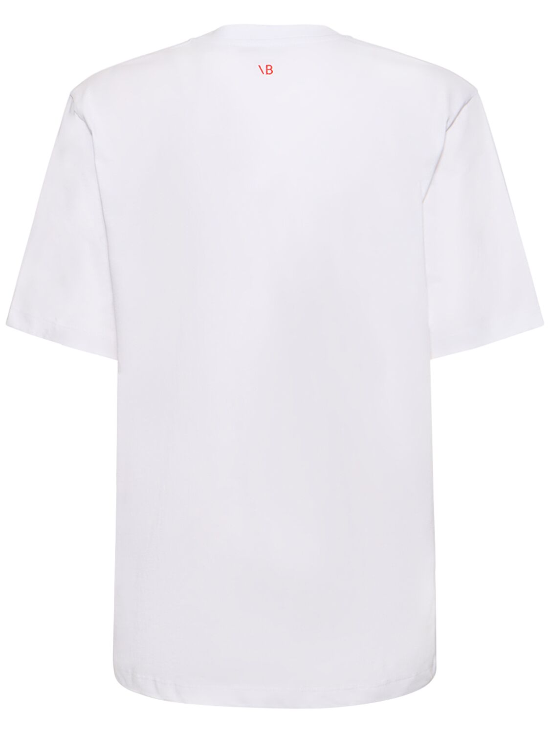 Shop Victoria Beckham Slogan Cotton T-shirt In White
