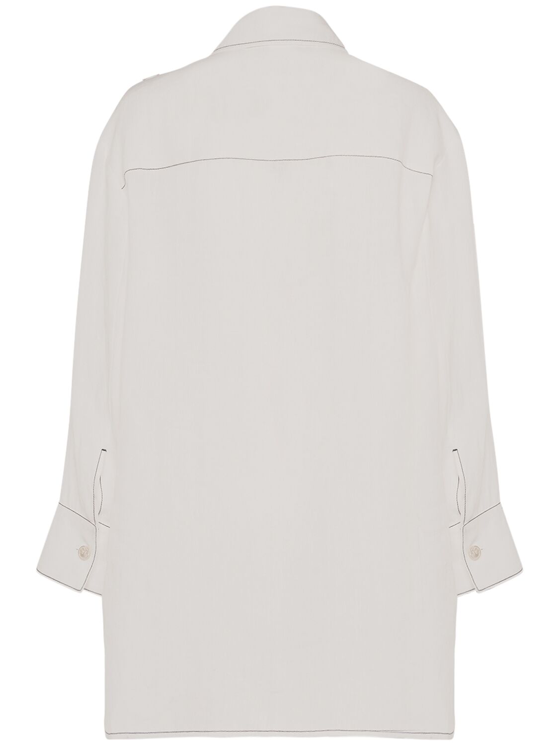 Shop 's Max Mara Daria Linen Shirt W/ Stitching Details In White
