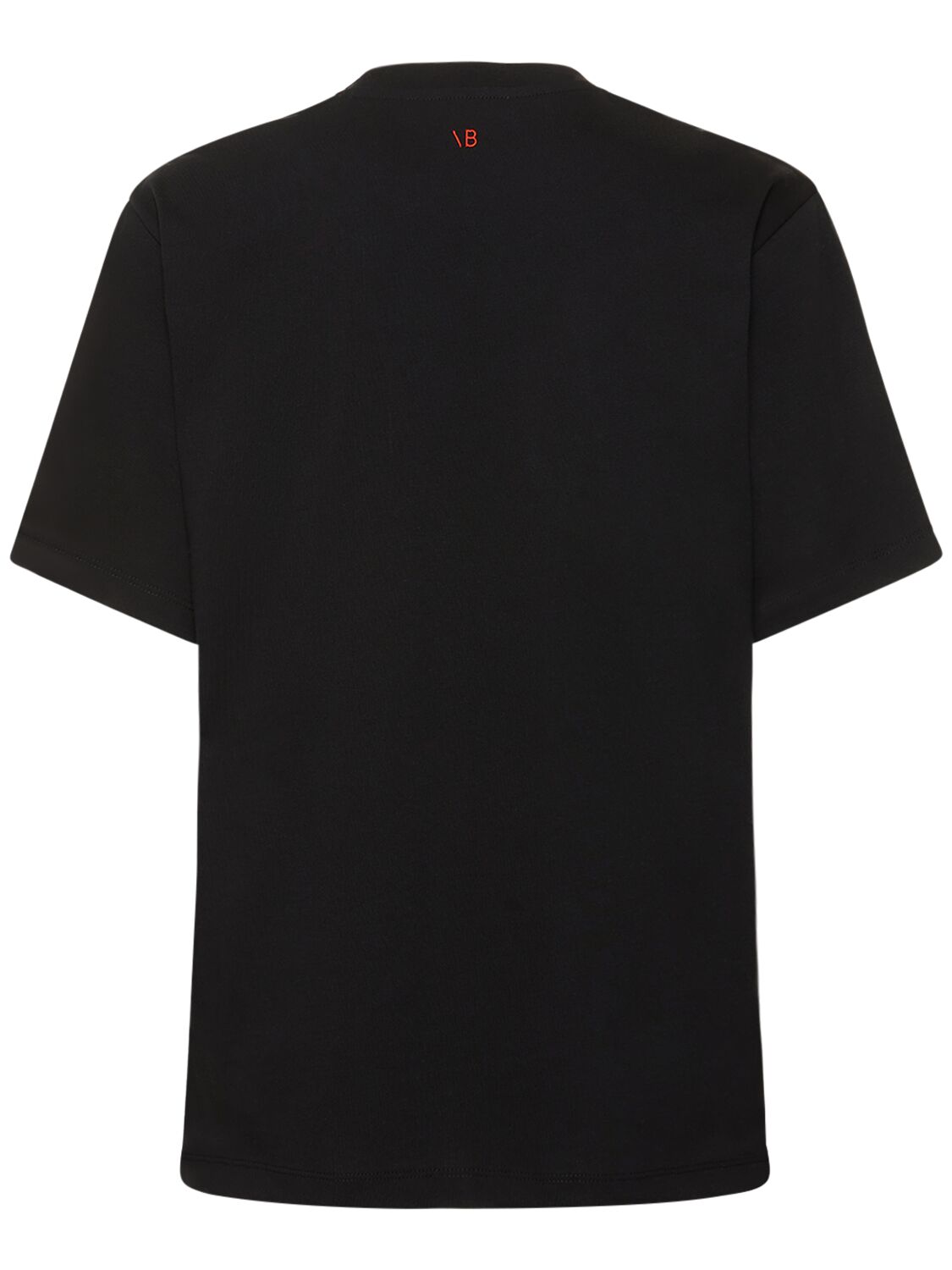 Shop Victoria Beckham Slogan Cotton T-shirt In Black