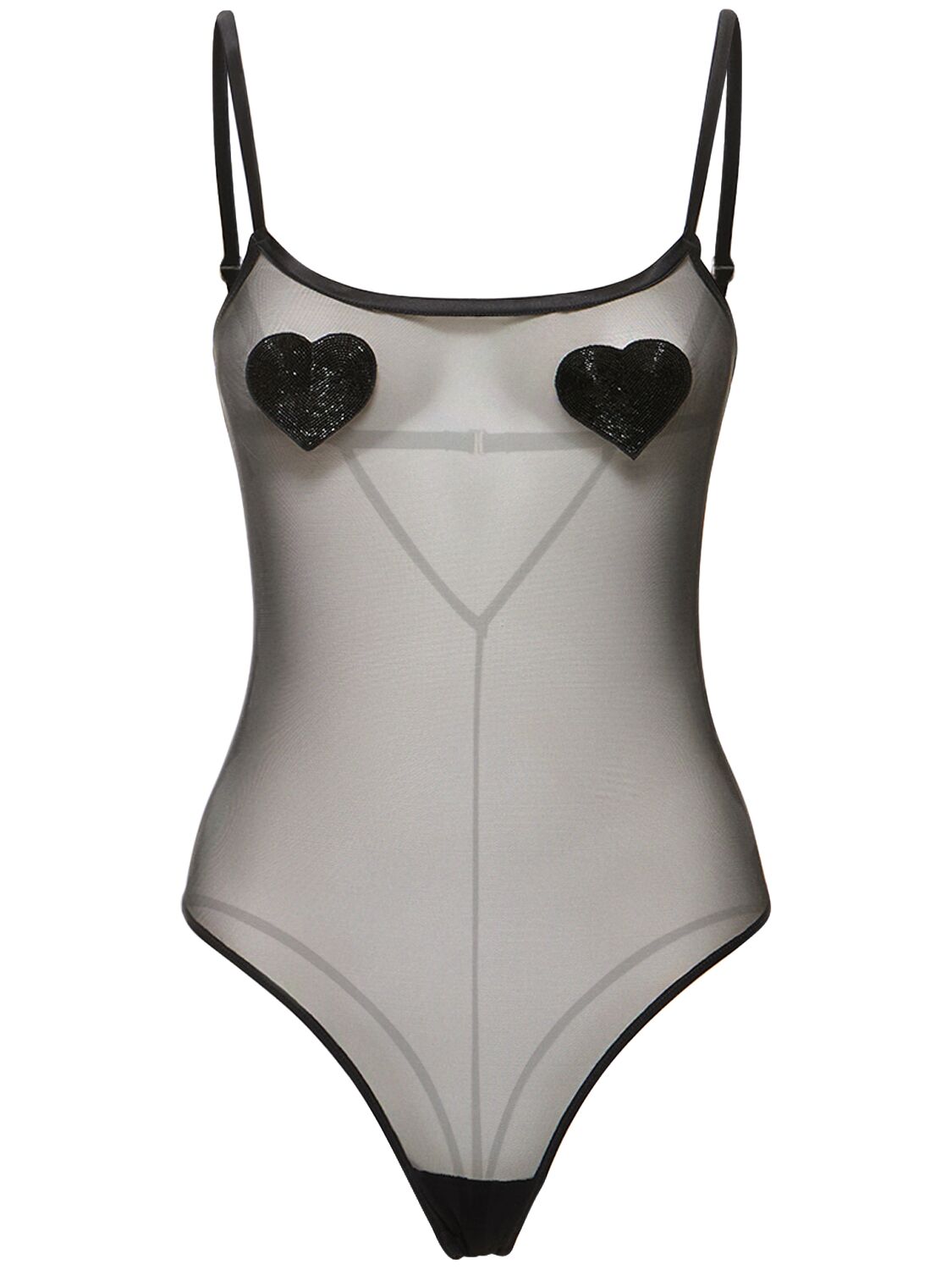 Image of Queen Of Hearts Stretch Mesh Bodysuit
